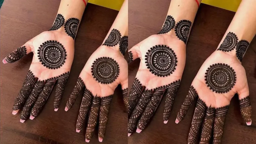 Front Hand Circle Mehndi design