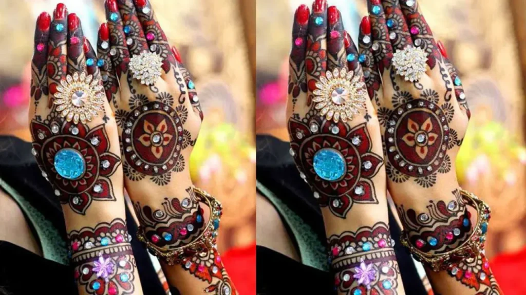 Glitter Mehndi Design for vivacious Brides