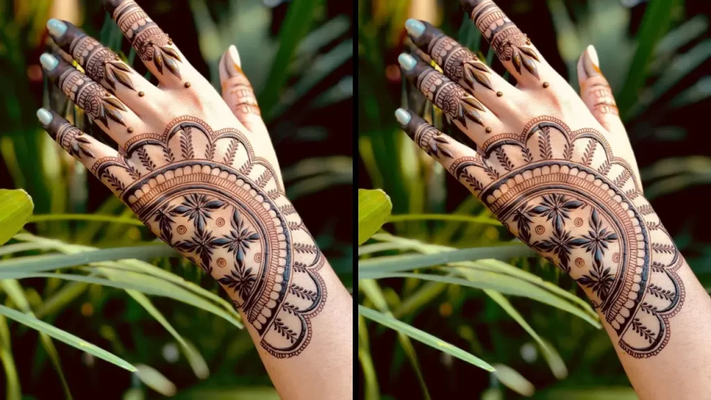 Half Mandala Back Hand Mehndi Design