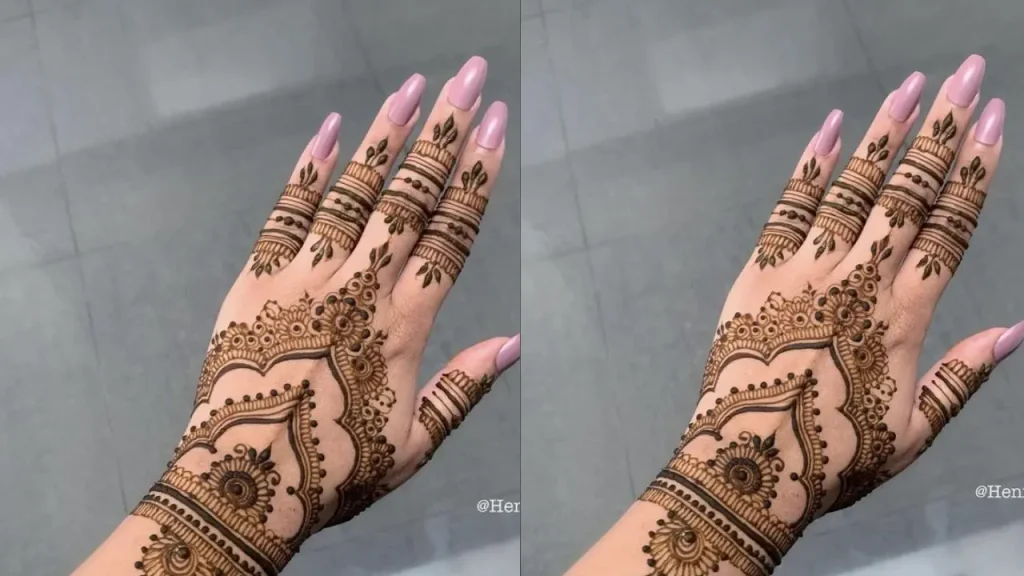 Half and Half Trending Henna Design