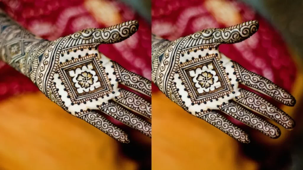 Intricate Mehndi with Geometric Shapes