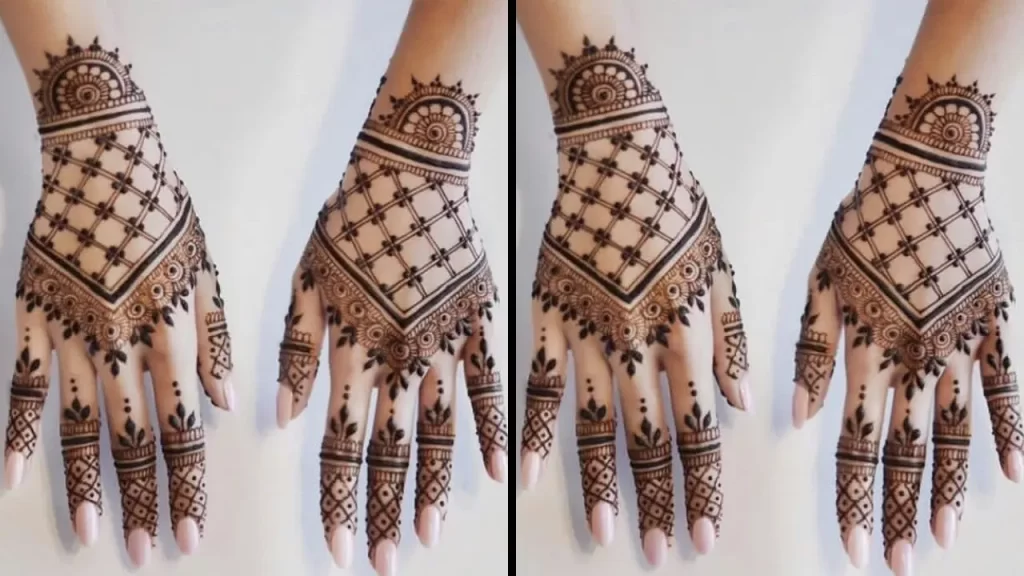 Modern Jaali mehndi design