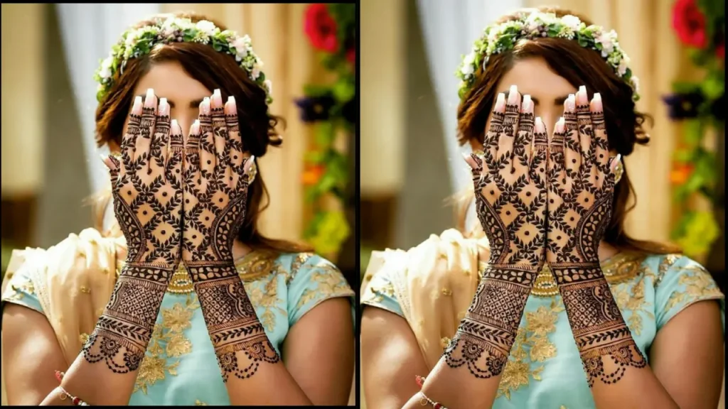 Mughal-inspired Royal finger mehndi design