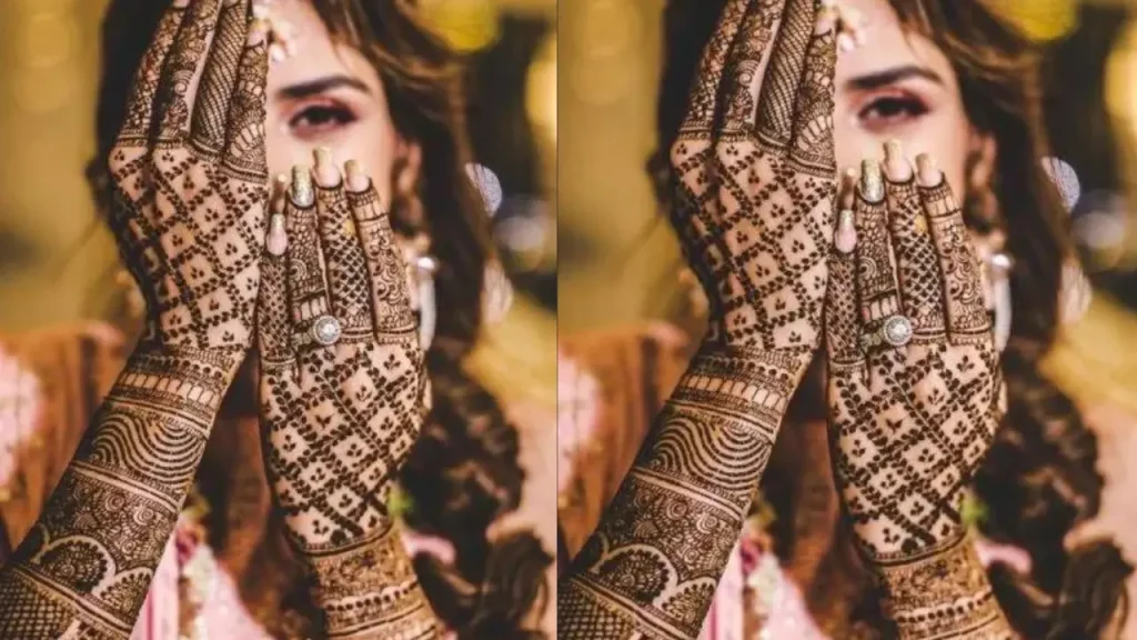 Mughal-inspired Royal finger mehndi design