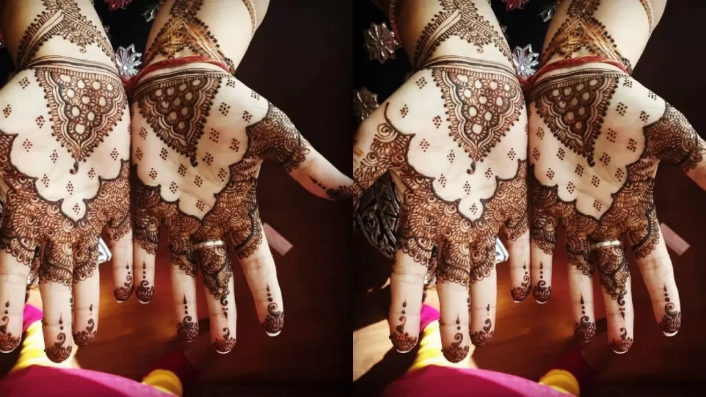 Neat Coordinated Mehndi for Karwa Chauth