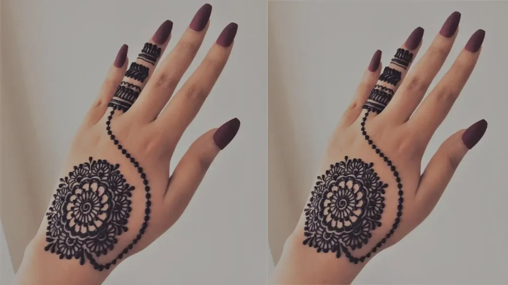 One Finger Royal Back Hand Mehndi Design