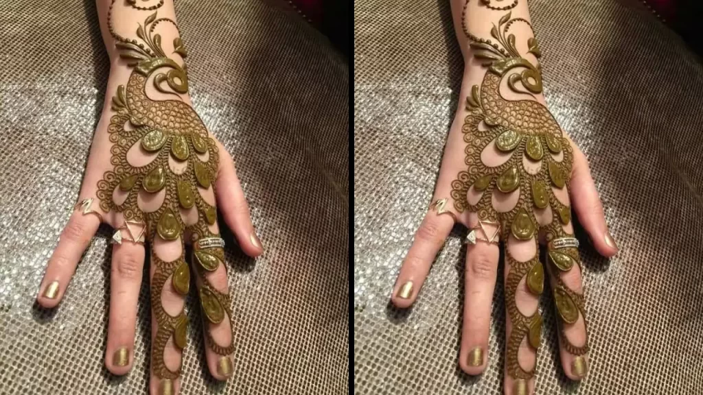 Peacock Back Hand Mehndi Design