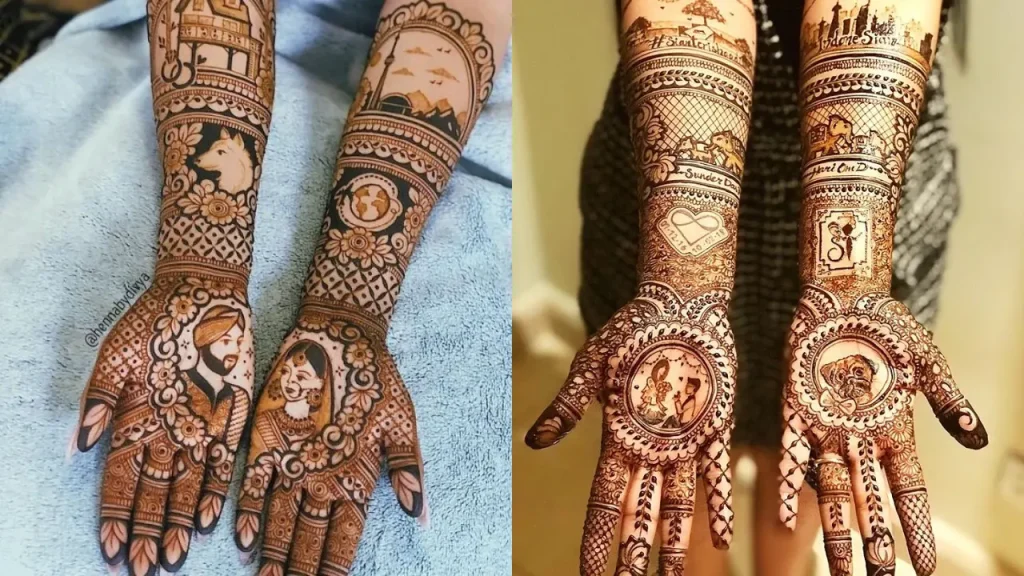 Personalised Mehendi Design in circle