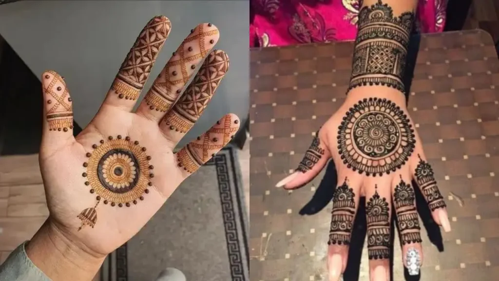 Personalised Mehendi Design in circle