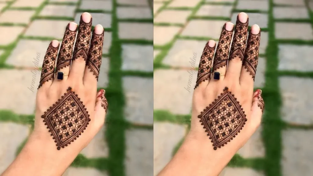 Rajasthani inspired back hand mehndi designs