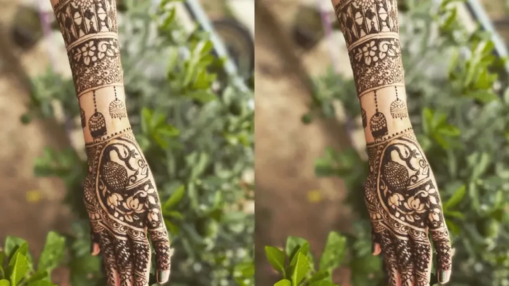 Rajputana Sword and Shield Mehndi Design