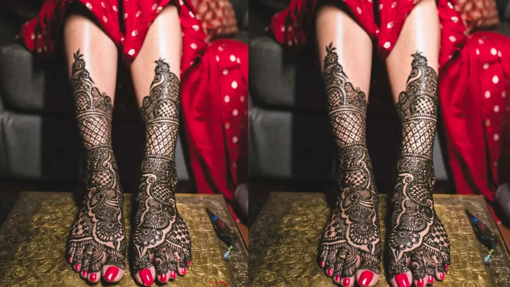 Stocking Style Mehndi for legs