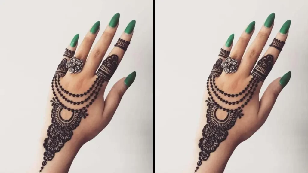 Stylish Jewelary Back Hand Mehndi design