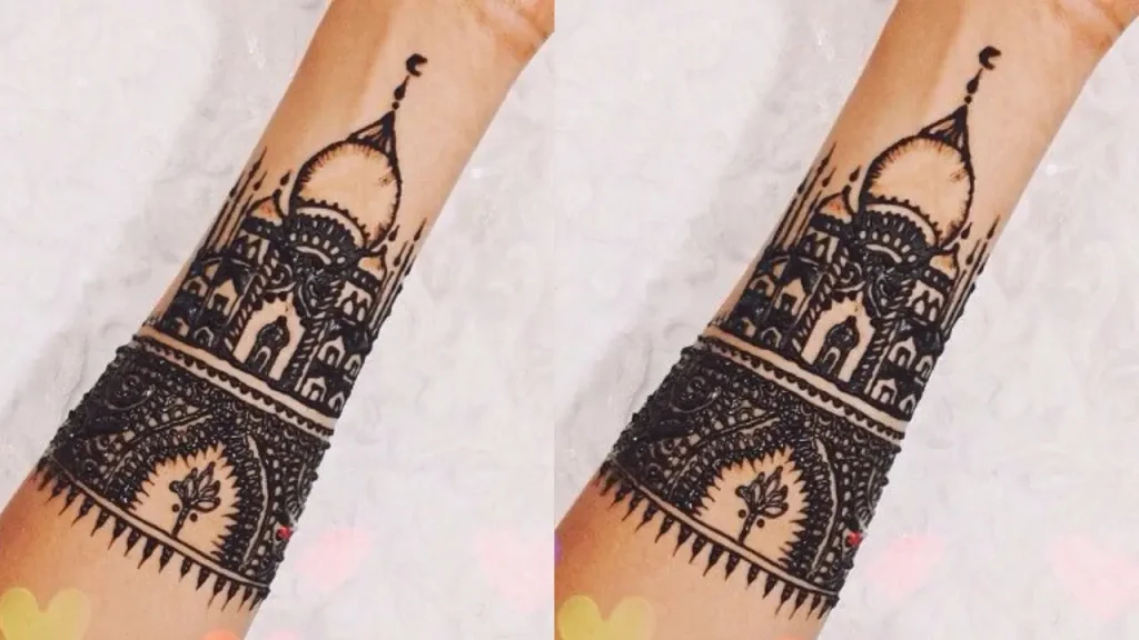 Taj Mahal inspired Mehndi Design