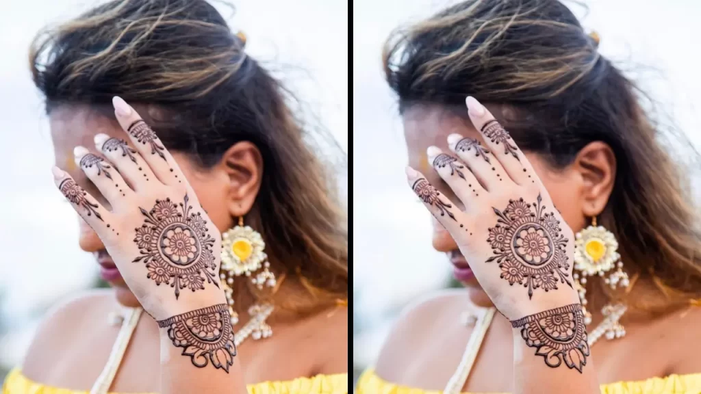 Tattooed backhand mehndi design