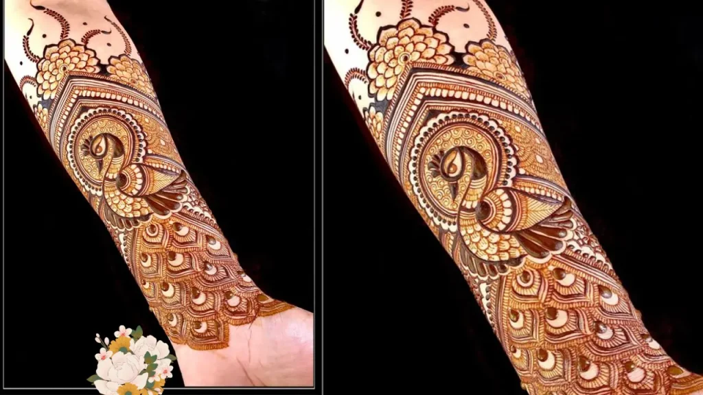 3D Peacock Mehndi Design