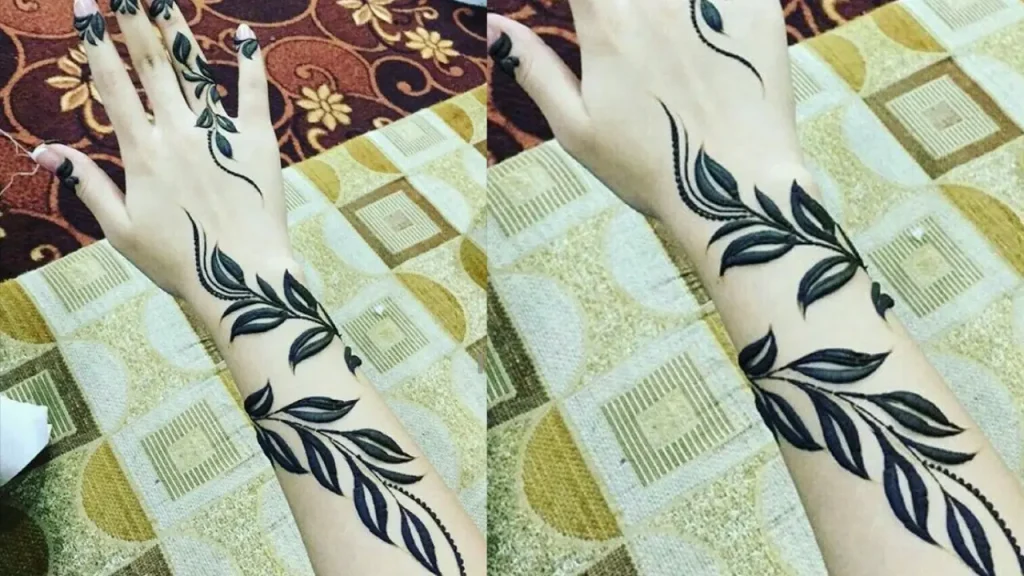 3D Vine and Leaf Mehndi Design