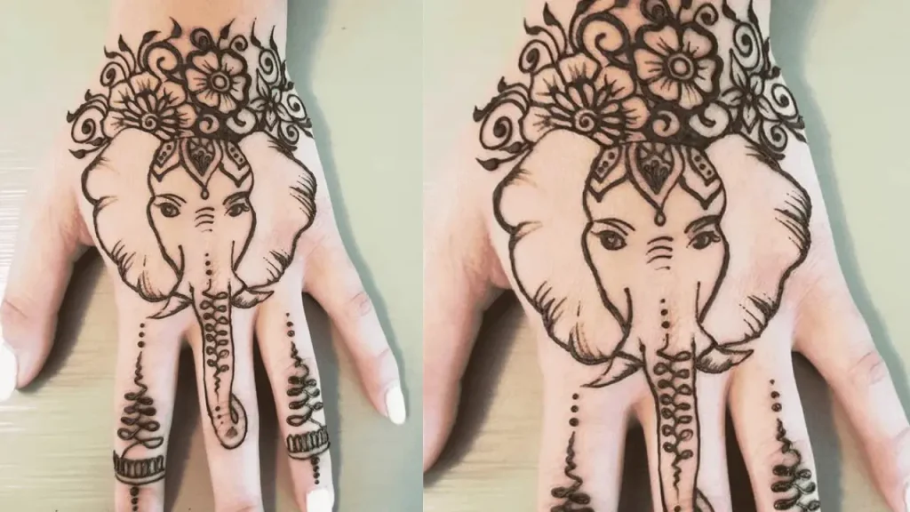 3d dubai style henna mehndi design