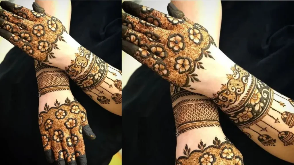 3d mehndi design for bridal