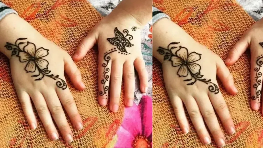 Butterfly mehndi for baby girl