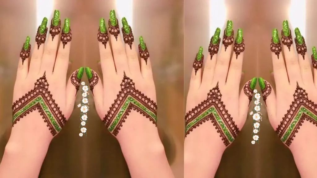 Glitter Accent 3D Mehndi Design