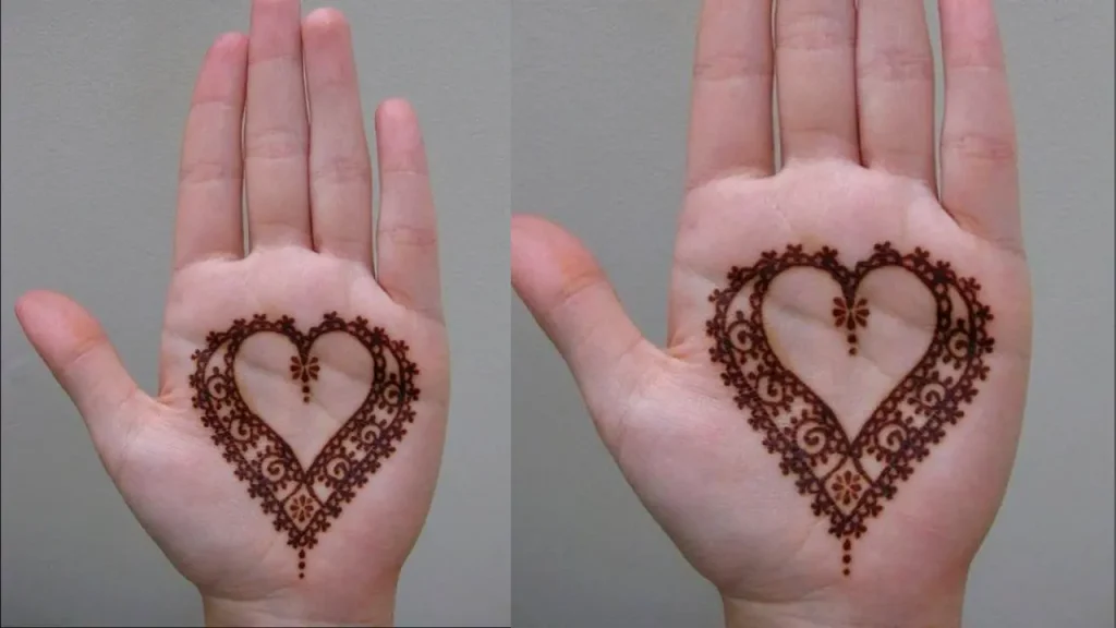 Heart mehndi small girl