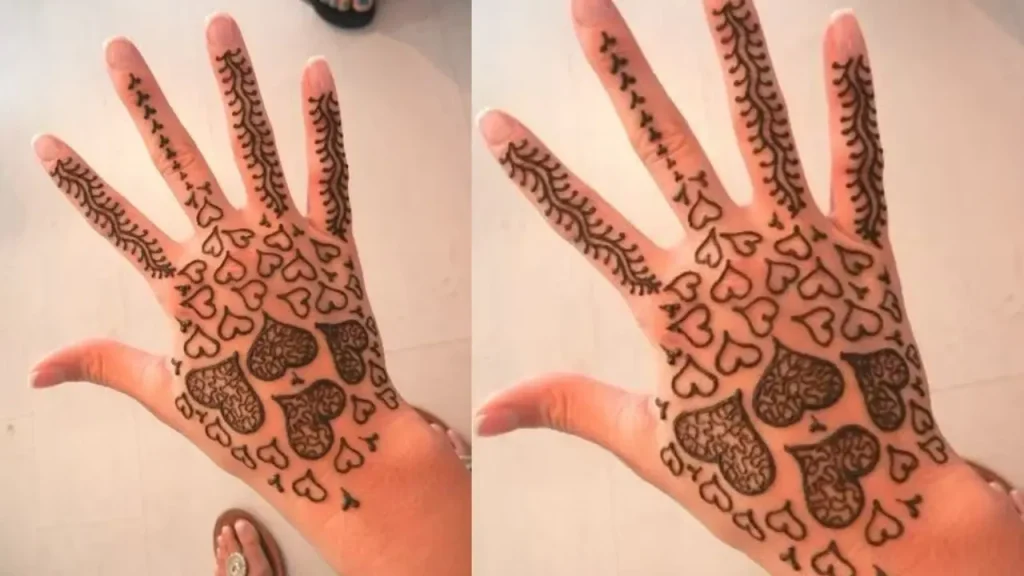 Heart shape Mehndi layout