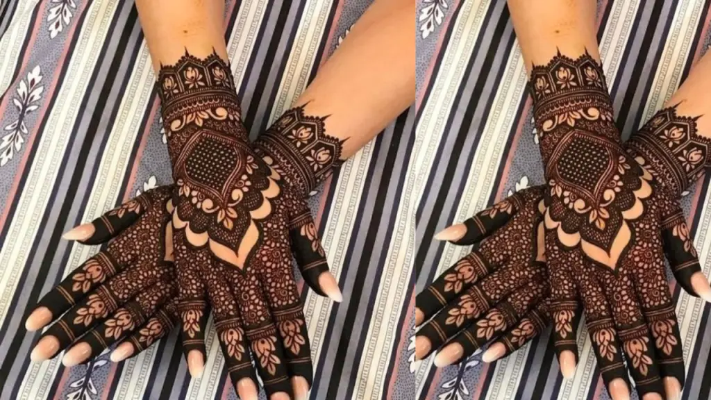 Khafif Mehndi Designs Patches on Hand