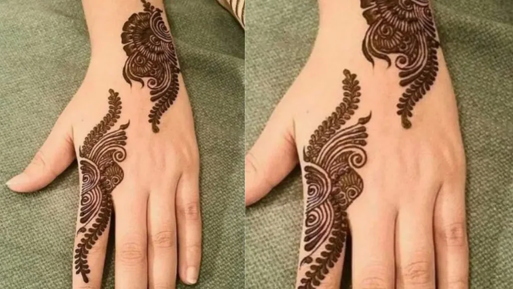 Peacock ring mehndi Design