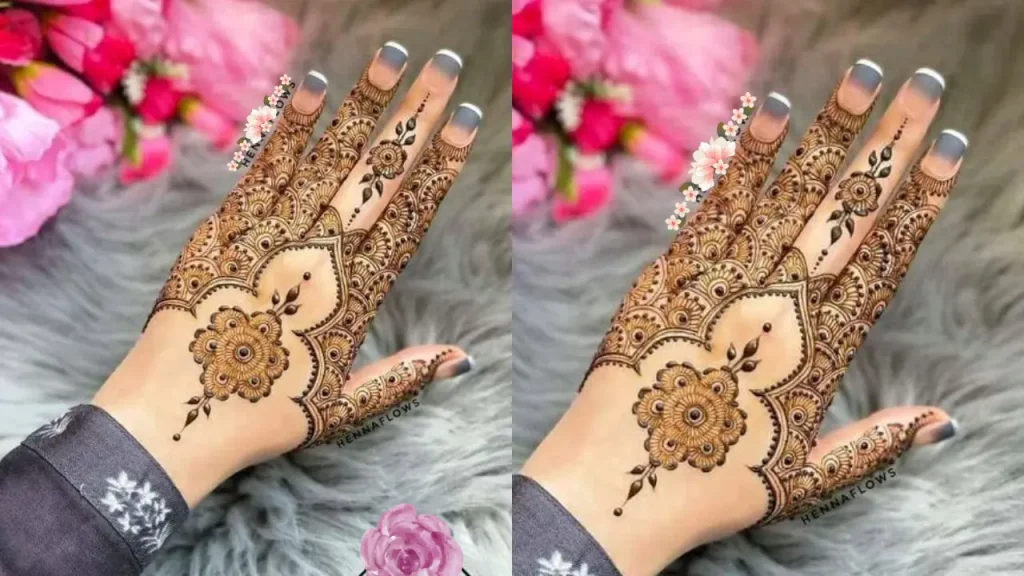 QUIRKY SIMPLE MEHNDI DESIGN FOR MARRIAGE