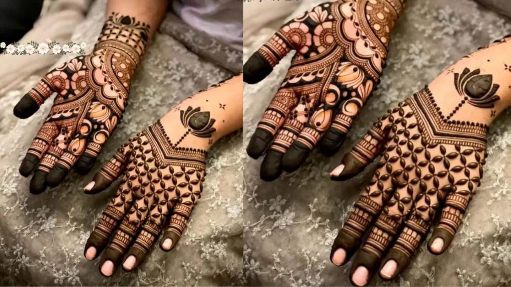 Sophisticated Mehndi with Wavy Geometric Patterns