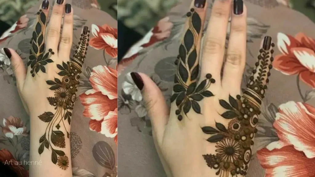 Vine and Leaf 3D Mehndi Design