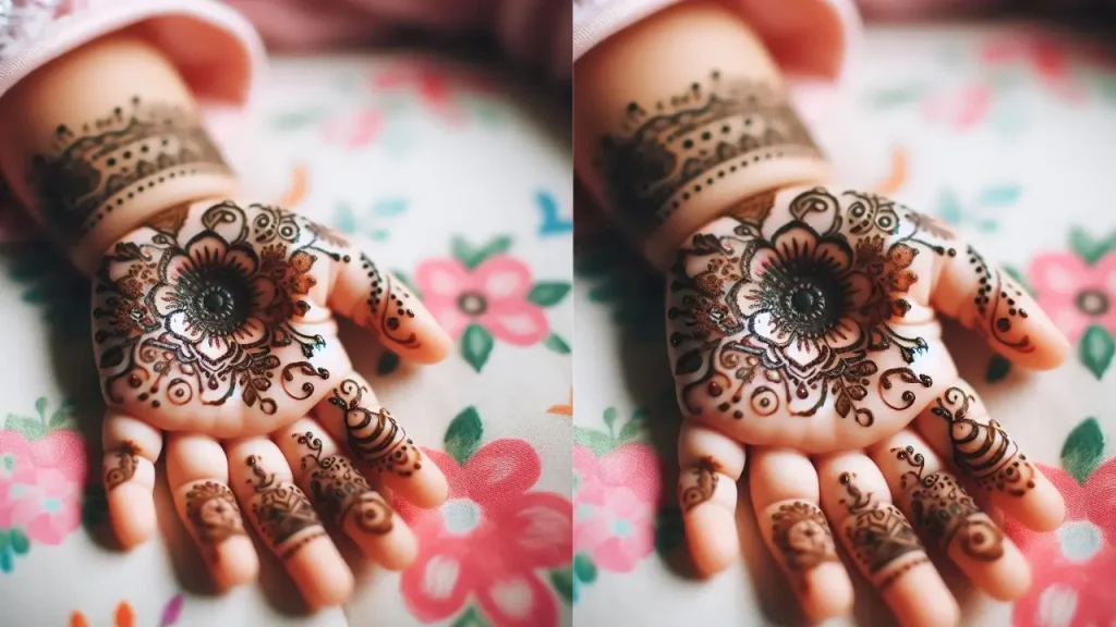 baby girl hand mehndi design