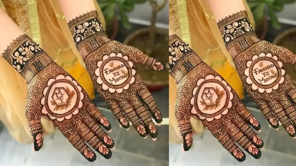 best friend engagement mehndi designs