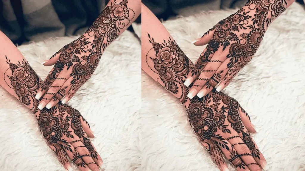 contemporary mehndi design for hands