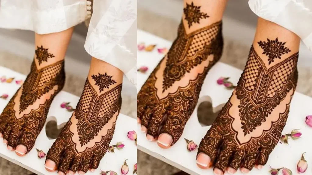 easy henna designs foot