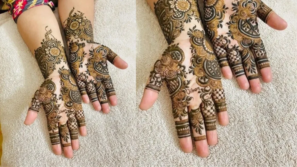 engagement mehndi design arabic