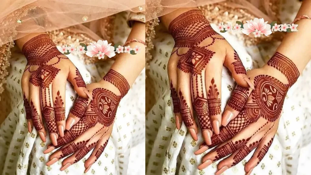 engagement mehndi designs front and back