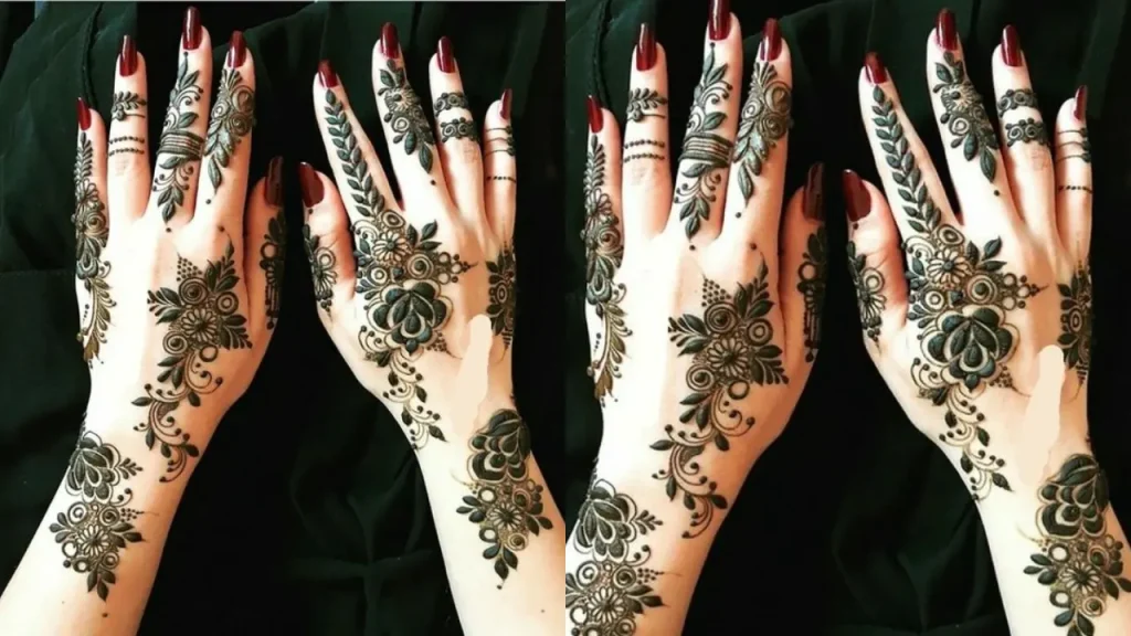 engagement mehndi designs name