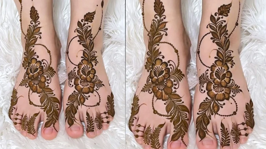 feet mehendi designs simple