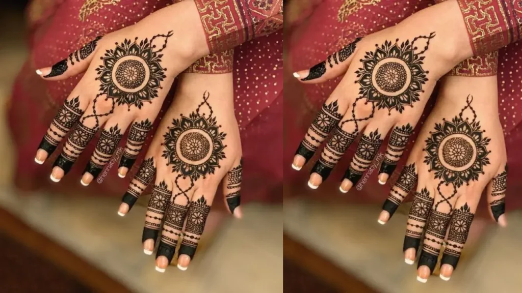 finger mehndi design ring