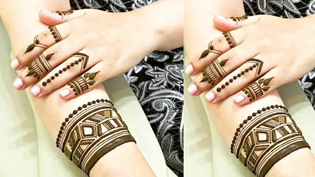 finger ring motif mehndi