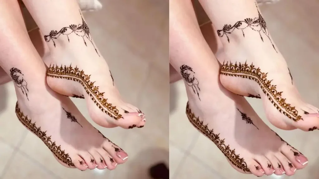 henna feet design