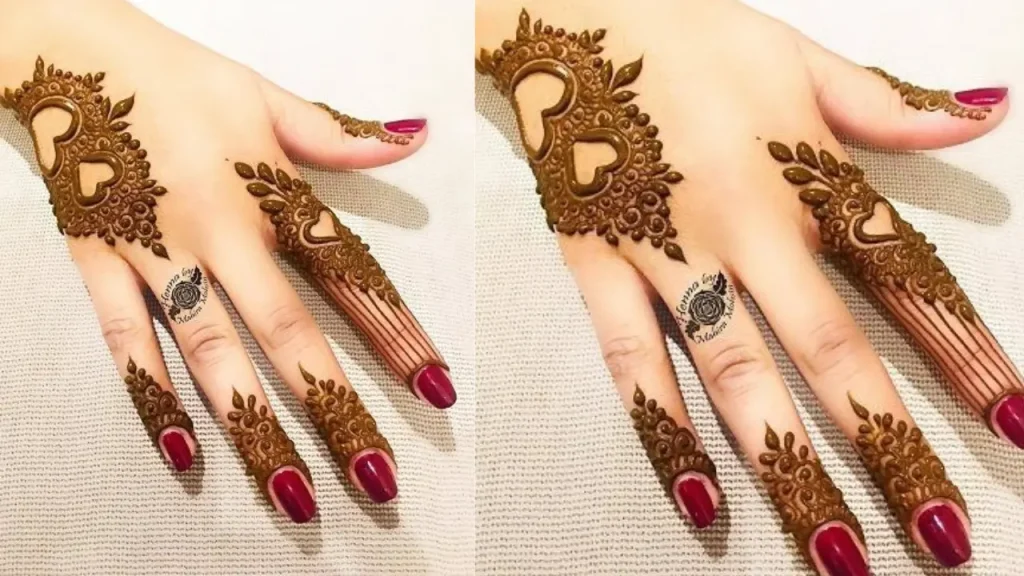 latest engagement mehndi designs front and back