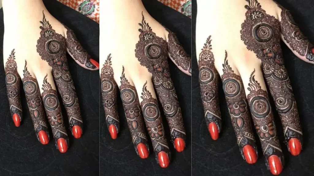 latest ring finger mehndi design