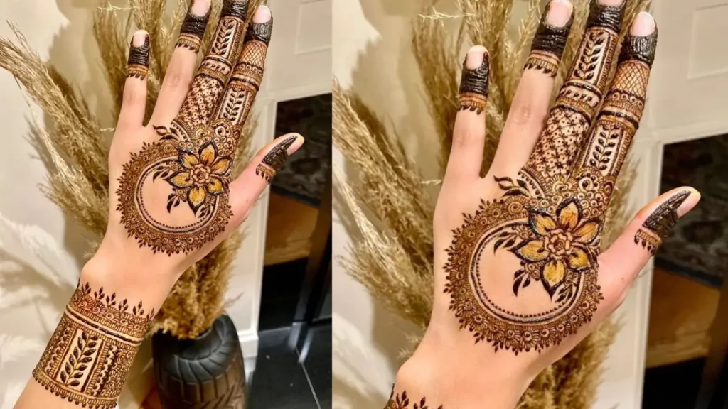 mehndi design bridal hand simple