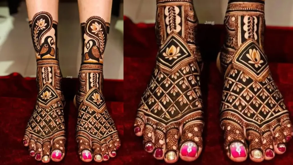 mehndi design simple foot