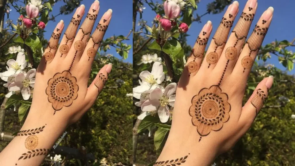 mehndi designs like ring on fingers