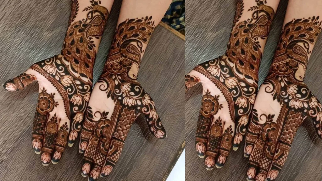 palm flower mehndi design