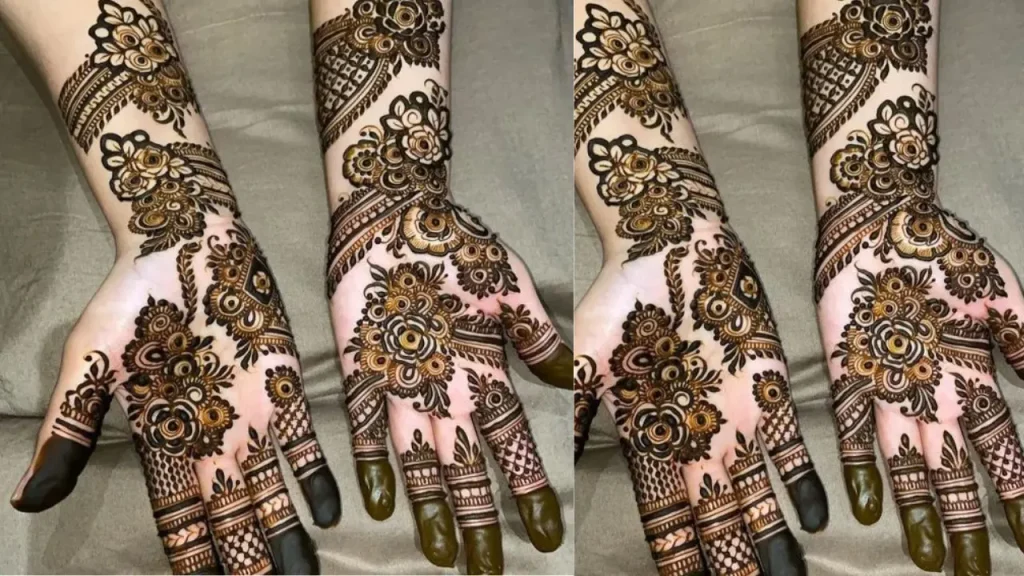 palm hand mehndi design